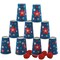 5 1/4" Patriotic Red, White & Blue Pom-Pom Bowling Game Set 9 Pc.